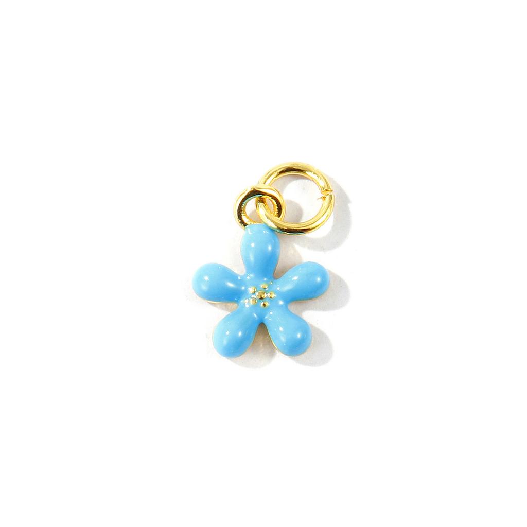 2pcs Mini Flower Charms Multicolor Enamel Brass 18K Gold Plated Pendants For DIY Necklace Earrings Jewelry Findings 14x9mm