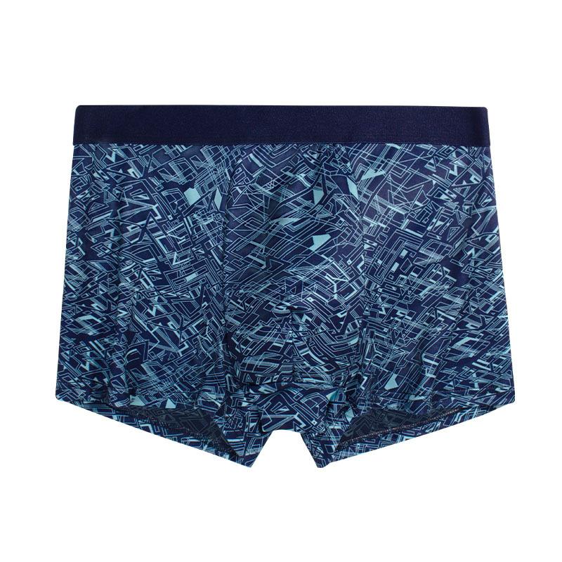 Men's Printed Underwear Comfortable and Breathable Elastic Flat Underwear Square Underwear