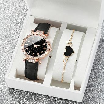 Women S Multi-Piece Set, Simple Digital Surface, Compact And Versatile, Luxury And Exquisite Accessories, Quartz Wrist Diamond Watch