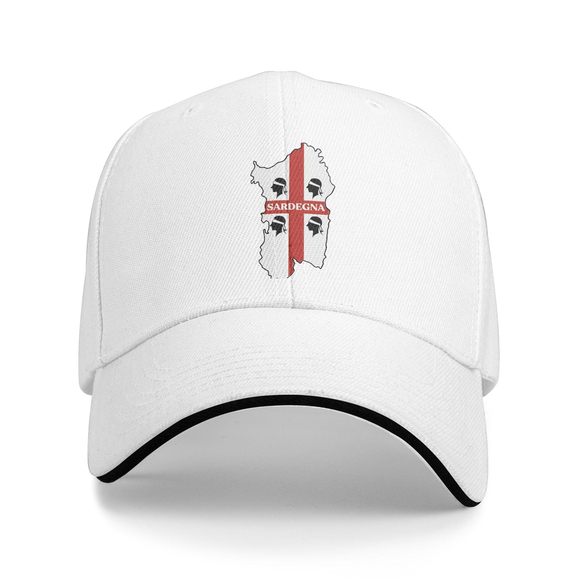 Herren Damen Sardinien Flagge Sandwich Hut, Hip-Hop Baseballkappe Polyester Truckerhut Verstellbar Papa Hut Sommer One Size