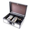 Seathestars Portable Cash Box, Small A5/B5 Size, Bill Compartment, Coin Case, Lockable, 2-Tier Removable Tray, Key Lock, Storage Safe for Cash and Val
