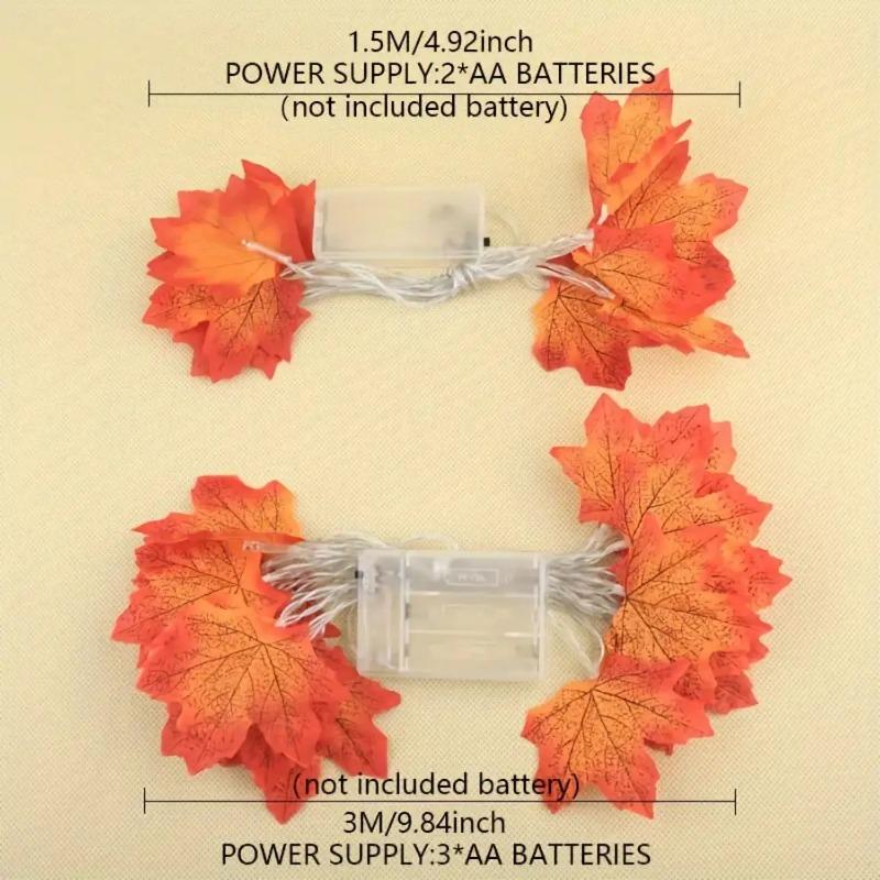 LED Maple Leaf Light String Artificial Maple Leaf Vines Hanging Rattan Fall Garland for Thanksgiving Home Party DIY