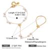 Stainless Steel Pearl Bracelet with Finger Design for Women Waterproof Zircon Sun Hand Chain Party Gift Jewelry Chains Bracelets