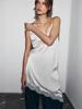 Europäischer & Amerikanischer Stil Damen Sexy Spitze Patchwork Asymmetrisches Spaghettiträgerkleid