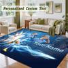 Crystal Velvet Square Rug Custom NameErling Haaland Pattern Non Slip Home Floor Decor Rug