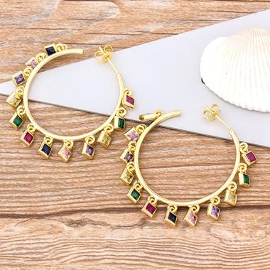 

New Fashion Korean Geometric Big Circle Earrings Gold Color Delicate Snake Twisted Round Earrings For Women Wedding Jewelry