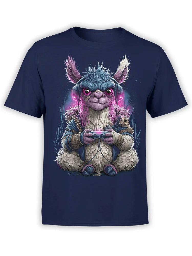 Neon Gamer Llama TShirt Unisex S
