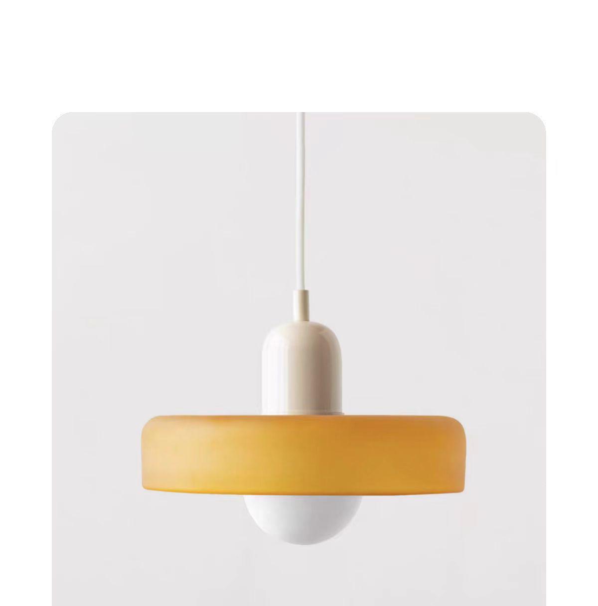 

Скандинавська ретро кольорова скляна люстра - Креативна однолампова для декору спальні, кабінету або барної стійки Three-color Dimming