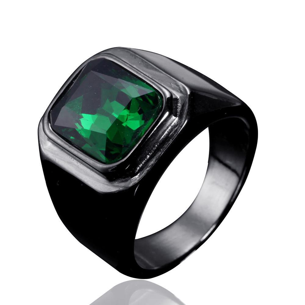 2026 Personalized Fashion Square Simple Gemstone Trendy Men's Ring Party Party Jewelry Accessories