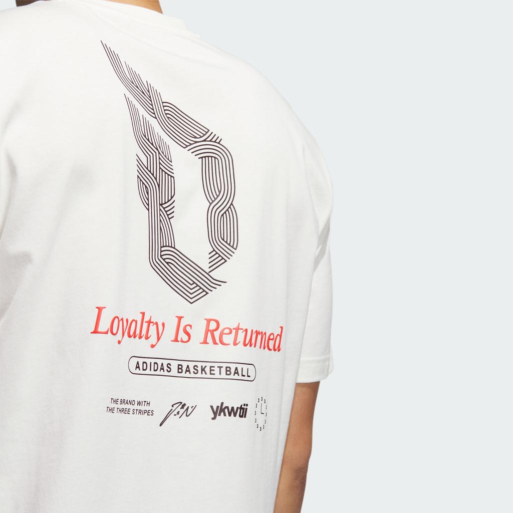 Adidas Letter Print Lillard Sports Short-Sleeve T-Shirt Men’s Han Yu White