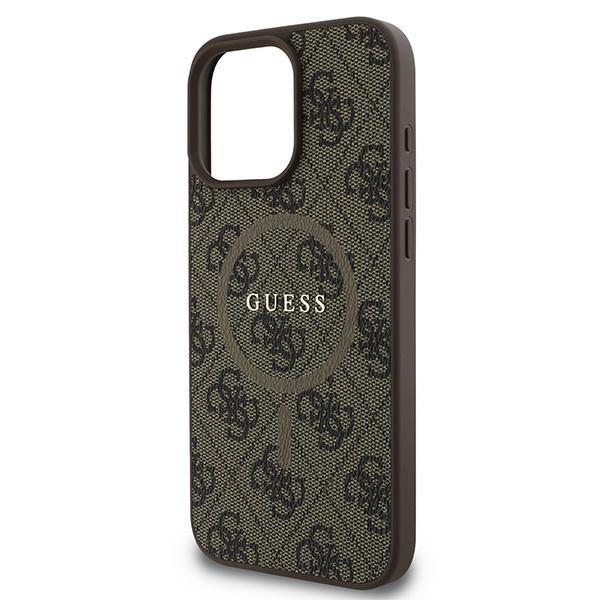 Custodia per iPhone 16 Pro Guess MagSafe Logo Classico Marrone