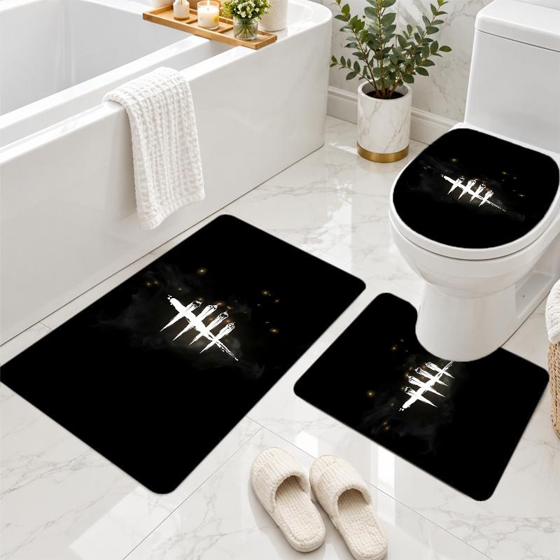 3Pcs Flannel Toilet Mat Set Dead by Daylight Bathroom Rug Non Slip Bath Carpet Home Decor