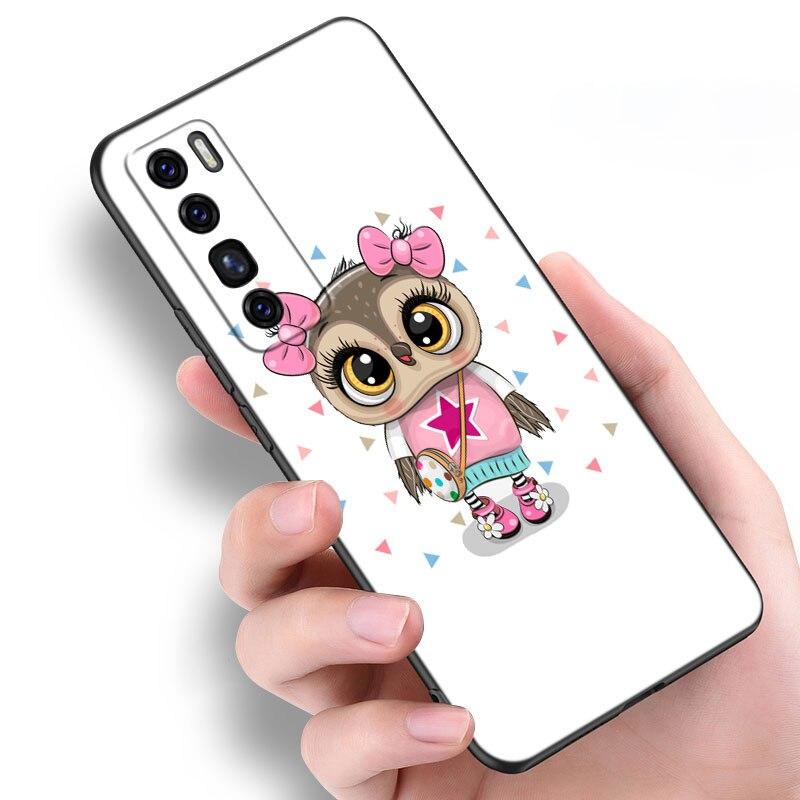 Kreskówkowa Sowa Słodkie Sowy Etui Dla Huawei NOVA 8 9 Pro 8i 7i 7SE Y60 5T Mate 40 30 20 10 Lite Honor 50 30 Premium Pro Plus 30S Pokrowiec