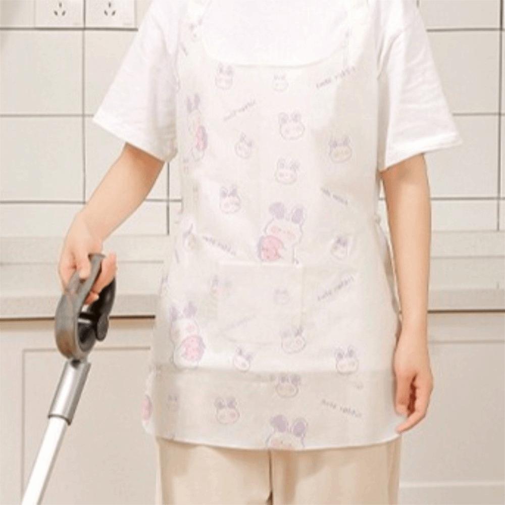 Breathable Unisex Aprons Anti Fouling Thicken Disposable Non-woven Apron Rabbit Oil-proof Hot Pot Restaurant Apron Picnic