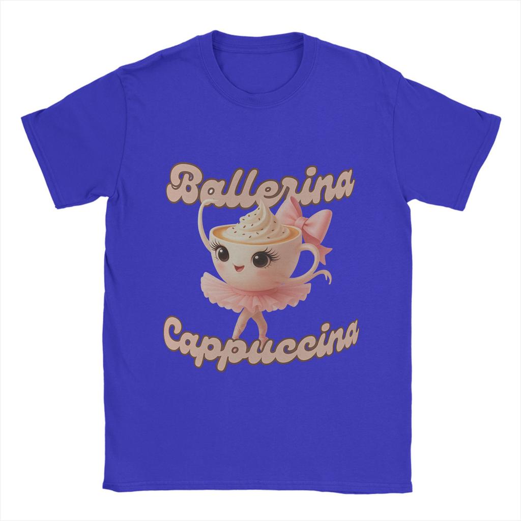 Ballerina Cappuccina T Shirt For Men Summer Funny Coffee Meme Streetwear T-Shirts Comfortable Tees Plus Size Design Tops