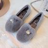 T3 Huidong Women's Autumn/Winter Fuzzy Outdoor Moccasins - Warm Round Toe Plush Shoes, Plus Size, Pregnant Friendly.