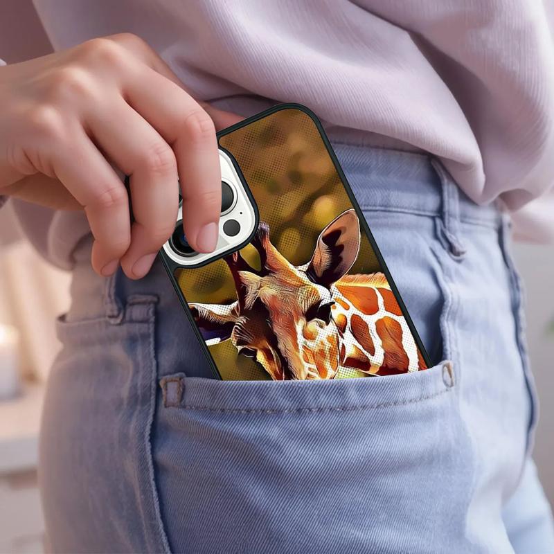 Cute African Giraffe Animal Phone Case For iPhone 17 Air 15 16e 14 13 Pro Max Coque 12 11 Pro Max PLUS Cover