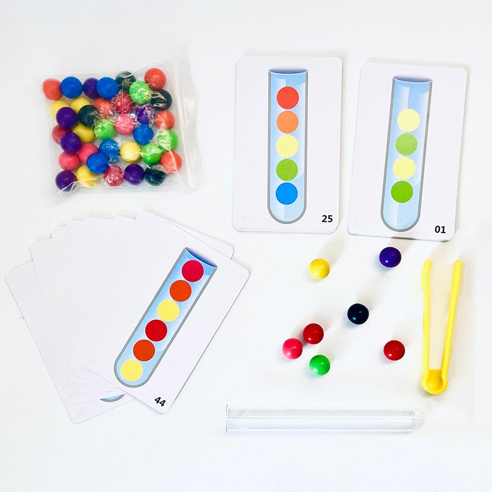 

Clip Beads Test Tube Toy Montessori Teaching Aids Children Logic Concentration Fine Motor Training Game Educational Toy For Kids