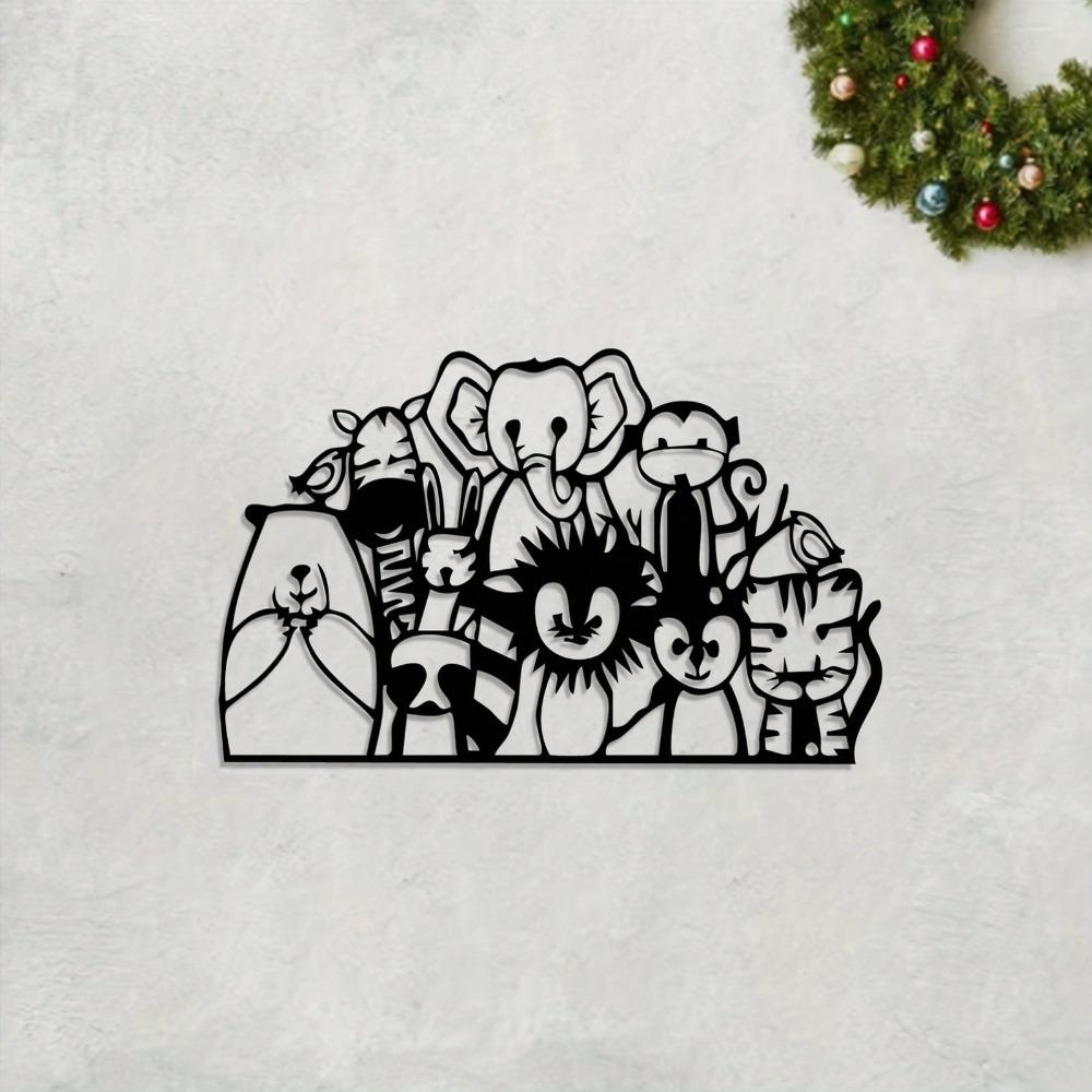 Jungle Animal Metal Wall Art Decor Colorful Wildlife