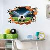 3D Soccer Wall Stickers, Self-Adhesive Soccer Ball Wallpaper Poster, Sports Ball Breakthrough Wall Decals for Boys Bedroom Playroom