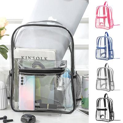 Large Capacity Transparent Backpack Luxury Designer Visible Backpacks PVC Knapsack  Outdoor Sports