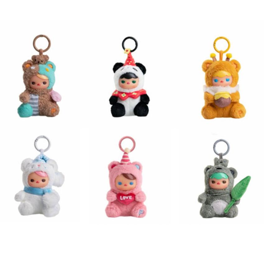 POP MART Pucky Bear Planet Collection Silicone Face Plush Mystery Boxes, Single Blind Box