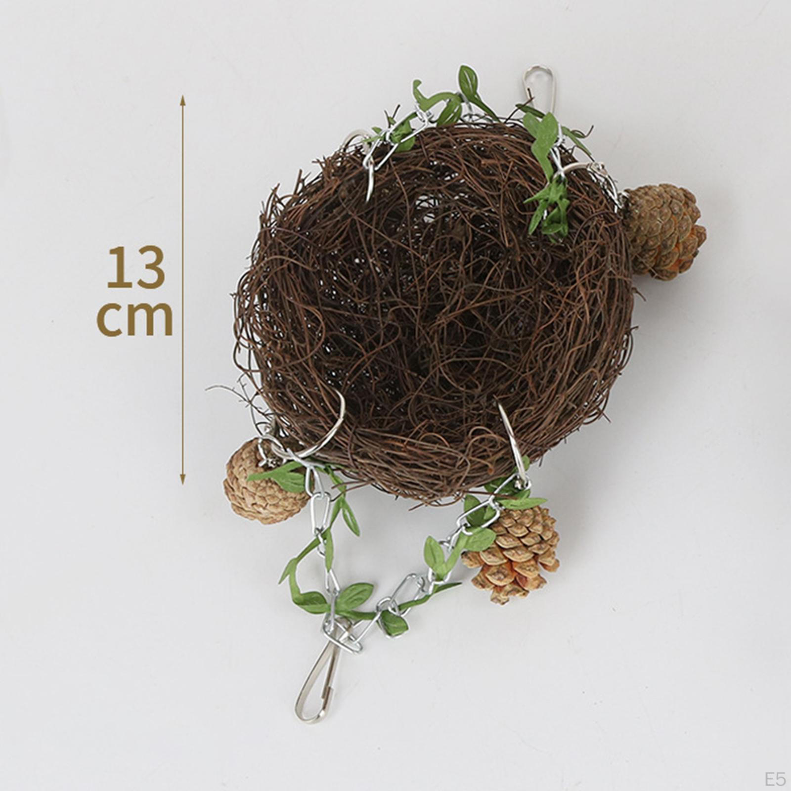 Пружинная клетка для отдыха из ротангового птичьего гнезда для плетеной гаички — фото 6