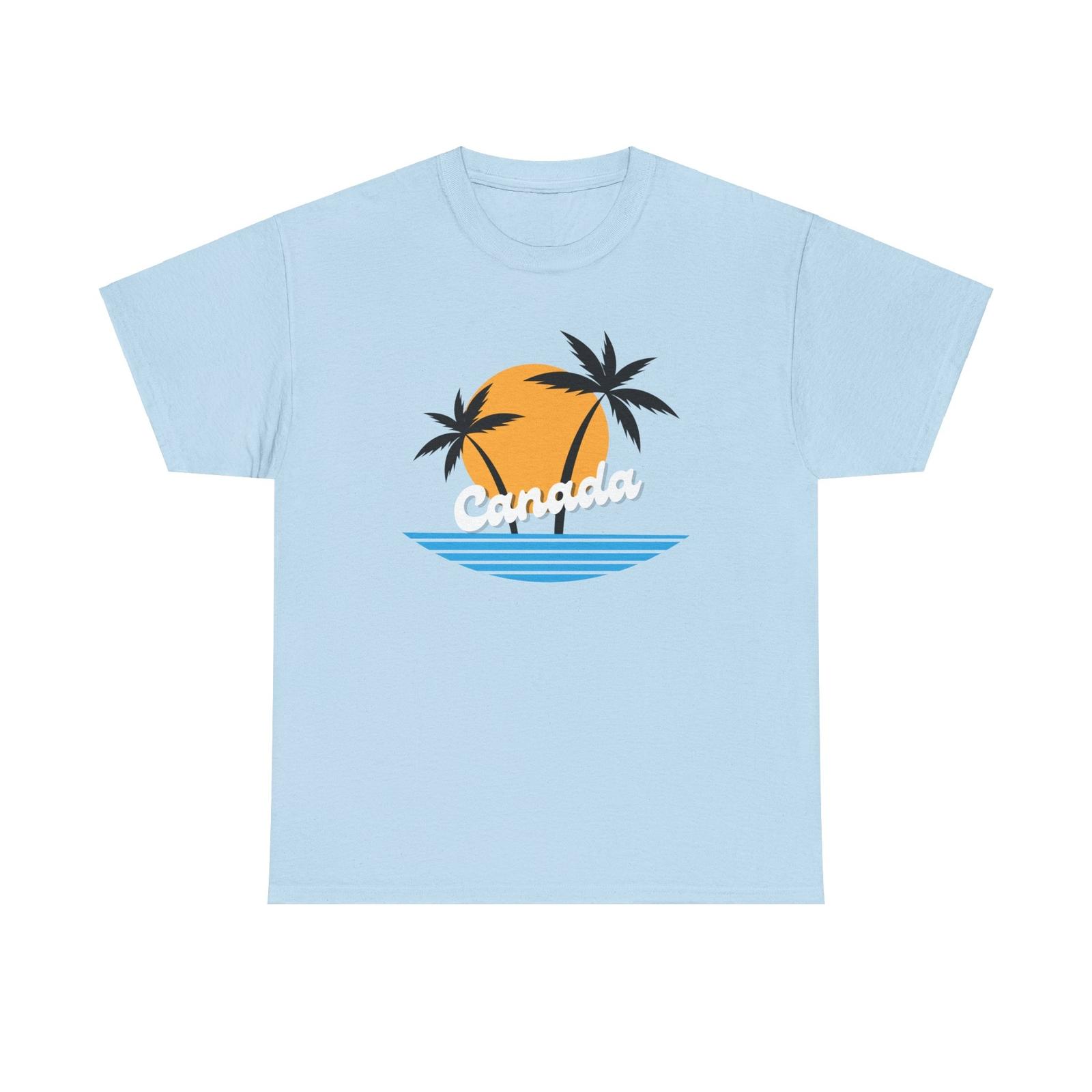 Canada Tropical Beach Vacation Unisex Heavy Cotton Tee S