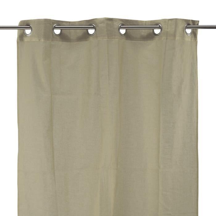 Voilage 100% coton - Taupe - 105x250 cm