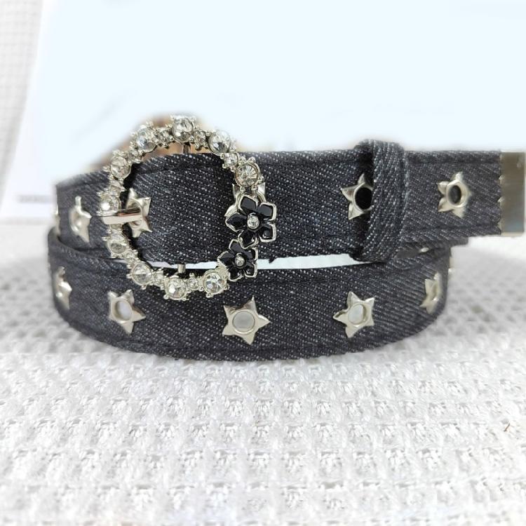 Flower Waist Chain Vintage Flower Denims Belt for Women Proms Stage and Club Party Casual Wear Elaborate Jewelry