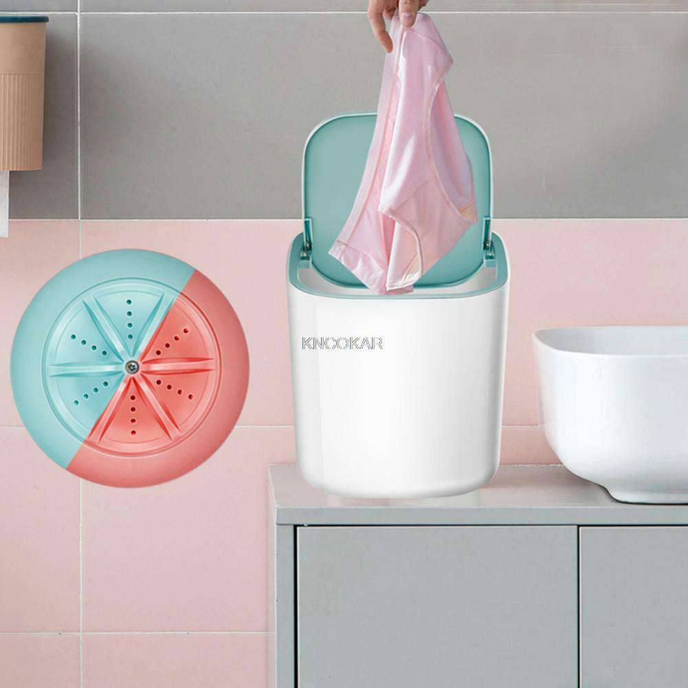 Travel Mini Washing Machine Portable Ultrasonic Turbo Washing Machine USB Powered Desktop Clothing Underwear Laundry Washer 3.8L
