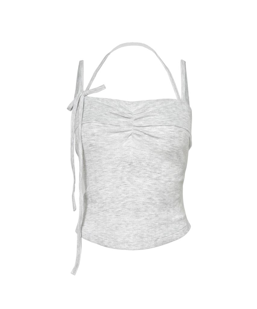 Seoulli Fairy Sleeveless Strap Top [Dusty Melange]