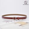 Leather Fine Belt Women'S Cowhide Round Buckle Belt Women'S Casual Decorative Skirt Waist Women'S Belt