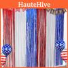 Festive Red Silver And Blue Foil Tinsel Curtain For Independence Day Celebration