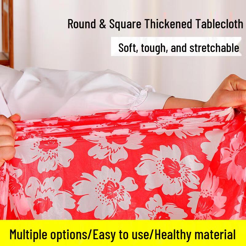 Homeglen Disposable Thickened Round Plastic Tablecloth
