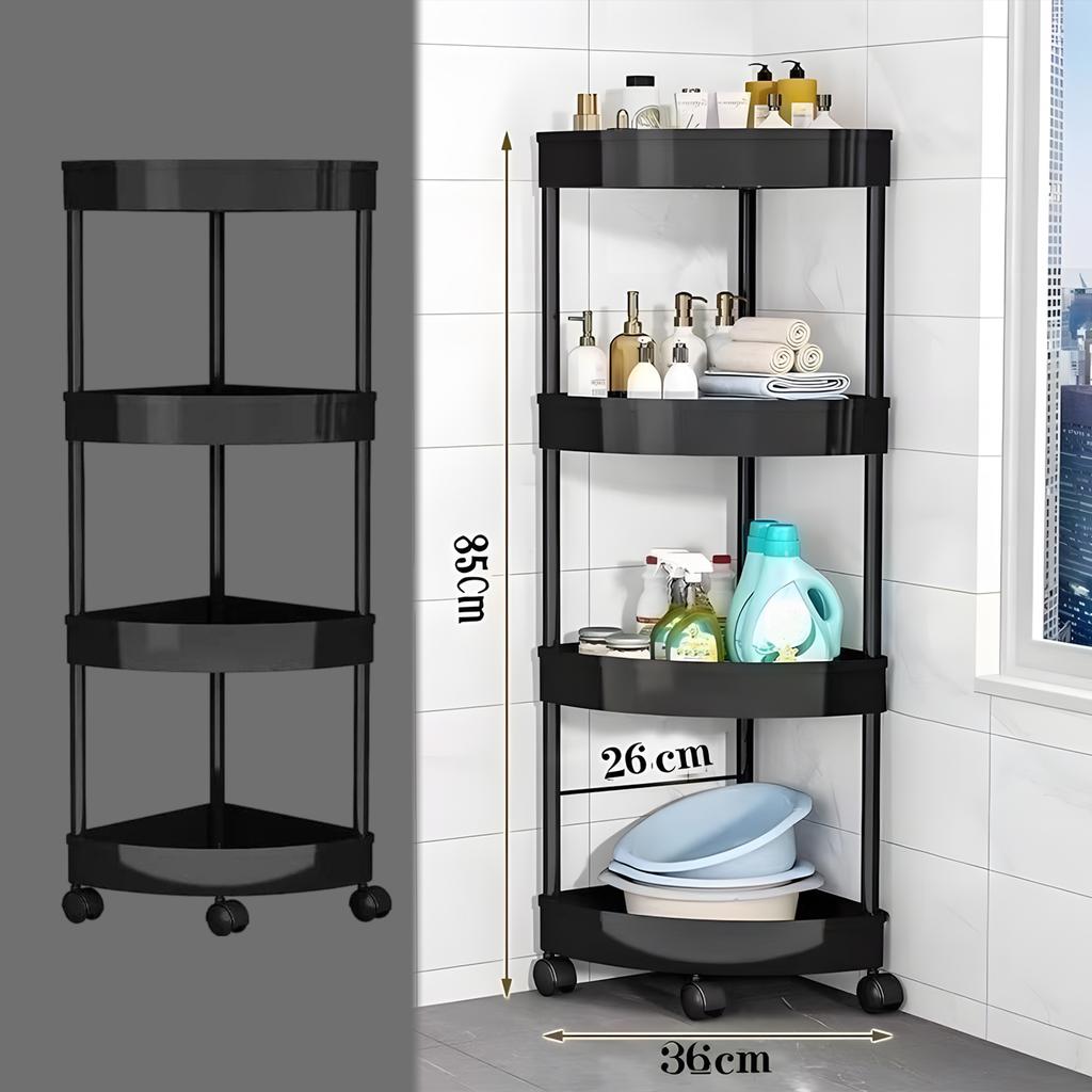 3/4/5 Layers Large Capacity Storage Rack with Wheels Movable Snacks Rack Trolley Holders Cart Shelf Kitchen Bathroom Organizer