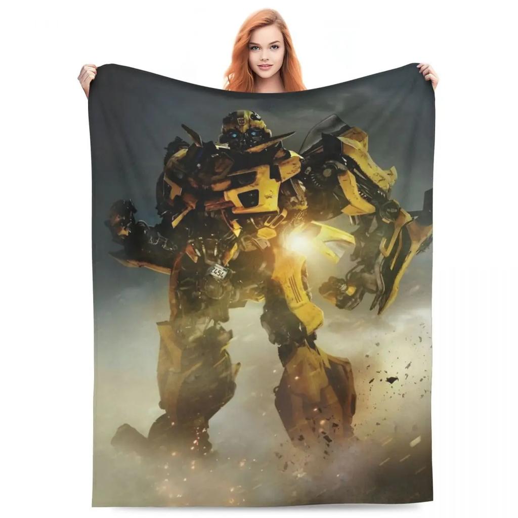 Cartoon Transformers Autobots Throw Blanket Flannel Bedspread For Couch Chair Sofa Bed Novelty Cover