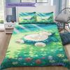 3Pcs Snorlax Bedding Set Kawaii Pokemon Printed Duvet Cover Soft Comfortable Bedroom Decoration