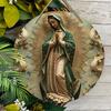 5pcs Vintage Our Lady of Guadalupe Wooden Wall Hanging - Full Body Statue Design, Perfect for Home & Festival Decor