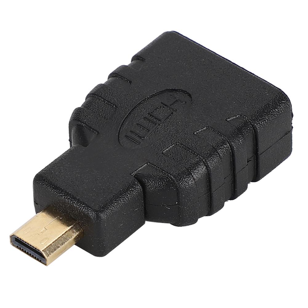 10 Pcs Black ABS Micro HDMI to HDMI Adapter Connector Support 1080P for Raspberry Pi 4B