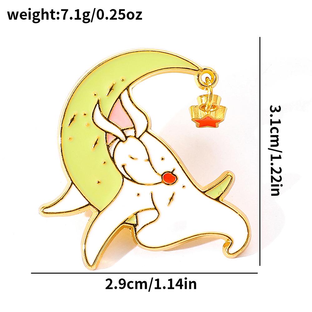 

Christmas Eve Horror Spirit Dog Metal Badge Moon Sleeping Dog Alloy Oil Drop Brooch