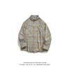 Shirt Long Sleeve Boys Spring New American Style Loose Lapel Plaid Shirt Vintage Trendy Casual Easy Matching Coat