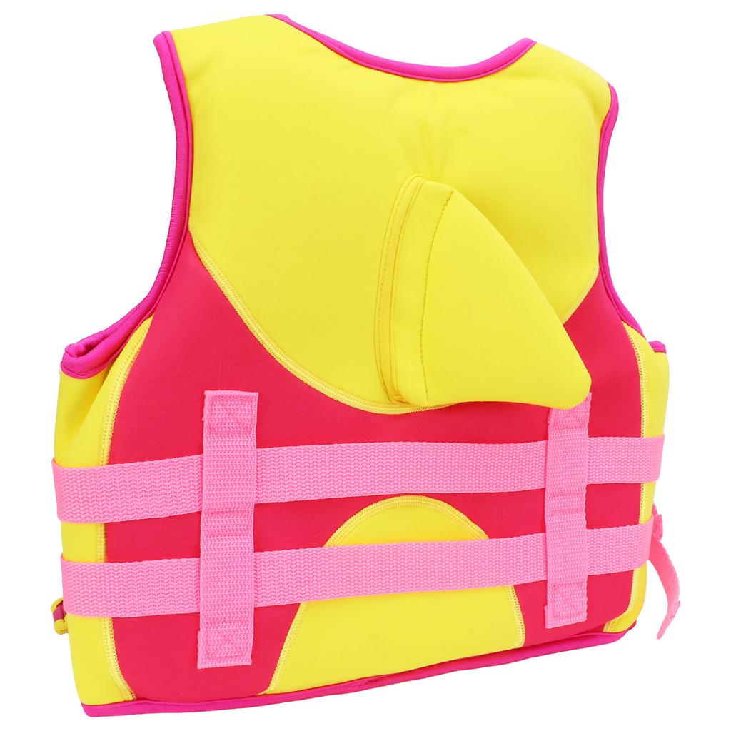 Kids Swim Vest Pink Regulable Strap Widened Waistband Balancing Fins Safety Buckle Child Swimming Jacket for Paddling S