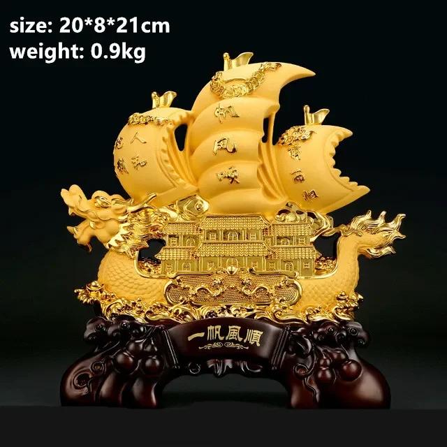 Chinese Style Sailing Sailboat Decoration Large Dragon Boat Office Living Room Decoration Housewarming Opening Gift