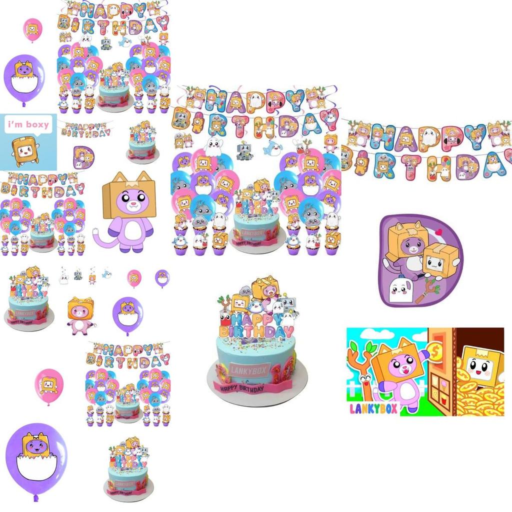 Articole pentru petrecerea de ziua de naștere Lankybox Decorațiuni de petrecere cu desene animate Pentru sărbători de neuitat!