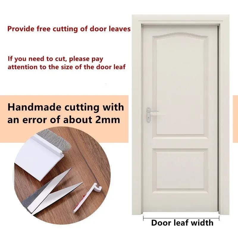 1M Silicone Door Bottom Seal Strip With Brush Weatherstrip Under Door Draft Stopper Anti-Cold Soundproof Windproof Gap Blocker