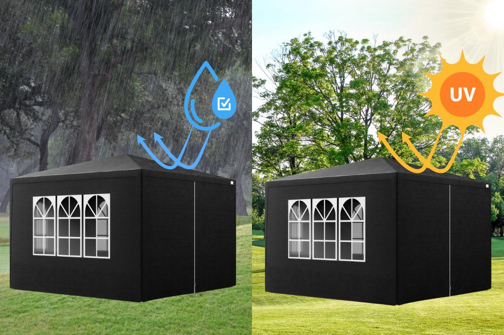 Garden pavilion, commercial tent, party gazebo, 4 side walls, windows, xxl