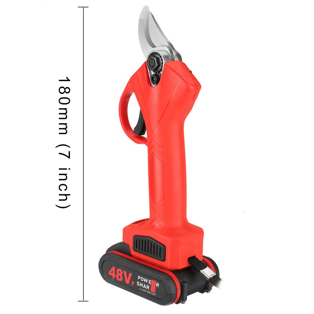 48V Wireless Electric Rechargeable Scissors Pruning Shears Tree Garden Tool Branches Pruning Tools With 2 Li-ion Battery
