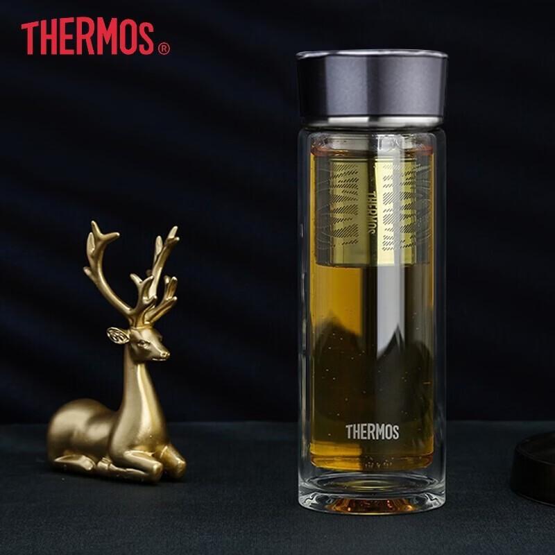 THERMOS Double Wall Glass Tea Infuser Bottle