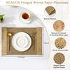 4 PCS Boho Tassel Paper Woven Braided Placemats 12x18inch Aesthetic Natural Rustic Place Mats for Dinner Party Beach Table Decor